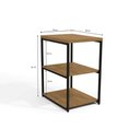 Ver imagem 3 de Mesa Lateral p/ Sala Industrial LI004 c/ 3 Prateleiras Canela/Preto Kappesberg