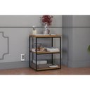 Ver imagem 1 de Mesa Lateral p/ Sala Industrial LI004 c/ 3 Prateleiras Canela/Preto Kappesberg