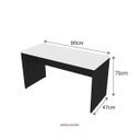 Ver imagem 3 de Escrivaninha Mesa Escritório 100% MDF 90CMX47CM 90cm Preto e Branca