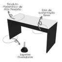 Ver imagem 4 de Escrivaninha Mesa Escritório 100% MDF 90CMX47CM 90cm Preto e Branca