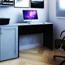Ver imagem 1 de Escrivaninha Mesa Escritório 100% MDF 90CMX47CM 90cm Preto e Cinza Cristal