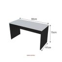 Ver imagem 3 de Escrivaninha Mesa Escritório 100% MDF 90CMX47CM 90cm Preto e Cinza Cristal