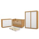 Ver imagem 1 de Dormitório Tutto New 2 Portas, Cômoda 1 Porta, Berço Freijó/Branco Soft com Colchão D18 - Matic Móve