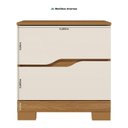 Ver imagem 4 de Mesa de Cabeceira para Quarto 51cm 2 Gavetas com Pés Ares Marrom