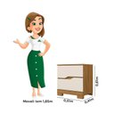Ver imagem 3 de Mesa de Cabeceira para Quarto 51cm 2 Gavetas com Pés Ares Marrom