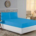 Ver imagem 1 de Jogo de Cama Casal Viúva Nobre 3 Peças Malha 100% Algodão - Turquesa
