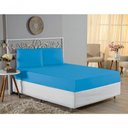 Ver imagem 4 de Jogo de Cama Casal Viúva Nobre 3 Peças Malha 100% Algodão - Turquesa