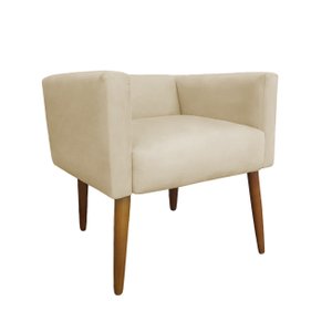 Banco Decorativo Nina Suede Bege - Dominic Decor