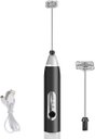 Ver imagem 1 de Misturador Bebidas Ovos Mini Mixer Fuê Portátil Elétrico Recarregável Q-2502 - Preto