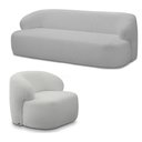 Ver imagem 1 de Conjunto Sala de Estar Decorativo Charlote 1 Poltrona Namoradeira 150cm 1 Poltrona Base Fixa com Puf