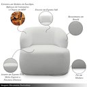 Ver imagem 5 de Conjunto Sala de Estar Decorativo Charlote 1 Poltrona Namoradeira 150cm 1 Poltrona Base Fixa com Puf