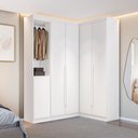 Ver imagem 3 de Guarda-Roupa Casal Modulado Andorra 5 Portas 4 Gavetas Branco - Pnr Móveis