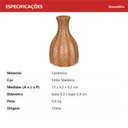 Ver imagem 5 de Castiçal Decorativo de Cerâmica Estilo Madeira 14x9x9cm Porta Vela Mesa Jantar