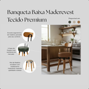 Ver imagem 6 de 2U Banqueta Baixa Encosto Ergonomico Cozinha Premium Madeira Pé Palito Caramelo
