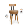 2u Banqueta Baixa Encosto Ergonomico Cozinha Premium Madeira Pé Palito Caramelo - 2