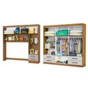 Ver imagem 3 de Guarda-roupa Casal Modulado com Cama Hércules 11 Portas 6 Gavetas com Espelho Cinamomo/off White - C