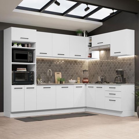 Cozinha Completa 479001 Com Armário E Balcão Branco Branco