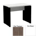 Ver imagem 1 de Mesa de Escritório Pé Painel Pe25 em Mdp 90 X 60 Cm Cor Walnut e Base Branca