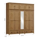 Ver imagem 3 de Conjunto Quarto: Guarda-Roupa 10 Portas Cômoda 4 Gavetas Escrivaninha Topázio Branco/Freijó Madeira