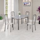 Ver imagem 1 de Conjunto Sala de Jantar com 4 Cadeiras Lara Prata/Arabesco
