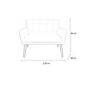 Ver imagem 2 de Namoradeira Decorativa Onix Suede Cinza 2 Lugares Pés Madeira Ms Decor