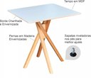 Ver imagem 2 de Mesa Quadrada de Madeira de 70cm na Cor Branca