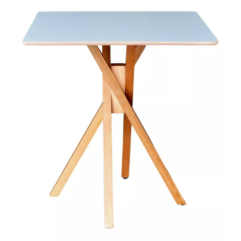 Mesa Quadrada de Madeira de 70cm na Cor Branca