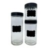 Conjunto 3 Potes Vidro com Tampa e Adesivo Lousa P- Escrever - 3