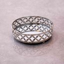 Ver imagem 2 de Bandeja Decorativa Redonda P em Metal Prata com Espelho 5x18 Cm - D’Rossi