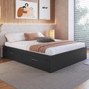 Ver imagem 3 de Cama de Casal com Baú 4 Portas para Colchão 188x138cm Multimóveis Cr40132 Grafite