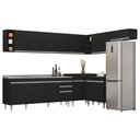 Ver imagem 1 de Armário de Cozinha Modulado de Canto 8 Peças Cp27 com Pia Inox Preto - Lumil Lumil Móveis