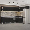 Ver imagem 2 de Armário de Cozinha Modulado de Canto 8 Peças Cp27 com Pia Inox Preto - Lumil Lumil Móveis