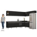 Ver imagem 5 de Armário de Cozinha Modulado de Canto 8 Peças Cp27 com Pia Inox Preto - Lumil Lumil Móveis