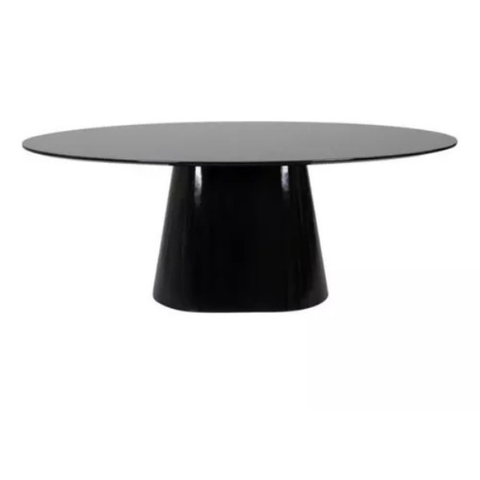 Mesa de Jantar Cone Oval 160x90 Cm Laqueada Linn Design Decor Preto