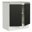 Ver imagem 4 de Balcão Armário de Cozinha 70 cm 2 Portas Branco/Preto Glamy Madesa