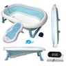 Banheira Bebê Flexível com Termômetro e Redutor Azul Premium Baby - 1