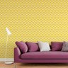 Papel De Parede Adesivo Chevron Listra Zigzag Amarelo Branco - 2