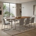 Ver imagem 2 de Mesa de Jantar 8 Lugares Retangular Orgânico 200cm Pés Industrial Alina N01 Cinamomo Champanhe - Lya