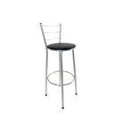 Ver imagem 2 de Kit 2 Banqueta Alta Prata Cozinha Gourmet Americana Balcão:preto