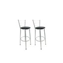 Ver imagem 1 de Kit 2 Banqueta Alta Prata Cozinha Gourmet Americana Balcão:preto