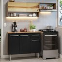 Ver imagem 1 de Armário de Cozinha Compacta 165cm Rustic/Preto Emilly Madesa 02