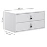 Kit DuasMesa de Cabeceira Unic 60cm Suspeso 2 Gavetas Off White - 4