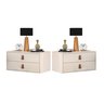 Kit DuasMesa de Cabeceira Unic 60cm Suspeso 2 Gavetas Off White - 1