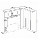 Ver imagem 3 de Guarda Roupa Casal Modulado 3 Peças 9 Portas 5 Gavetas com Cabeceira 100% MDF Smart Cinamomo Marrom