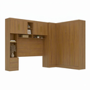 Ver imagem 2 de Guarda Roupa Casal Modulado 3 Peças 9 Portas 5 Gavetas com Cabeceira 100% MDF Smart Cinamomo Marrom