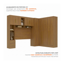 Ver imagem 7 de Guarda Roupa Casal Modulado 3 Peças 9 Portas 5 Gavetas com Cabeceira 100% MDF Smart Cinamomo Marrom