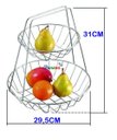 Ver imagem 3 de Fruteira 2 Andares Metal Cromado - Fruteira de Mesa Dupla Pêra - Estilosa Cromada Design Dois Andare