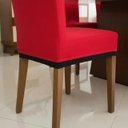 Ver imagem 4 de Kit 4 Capas de Cadeira Jantar Cozinha Lisa com Elástico:Vermelho