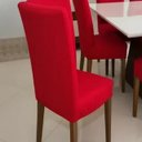 Ver imagem 6 de Kit 4 Capas de Cadeira Jantar Cozinha Lisa com Elástico:Vermelho