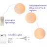 Bolinhas de Luz Cormilu Led, À Pilha, 10 Bolas, 1.5m, (off White Bege) - 5